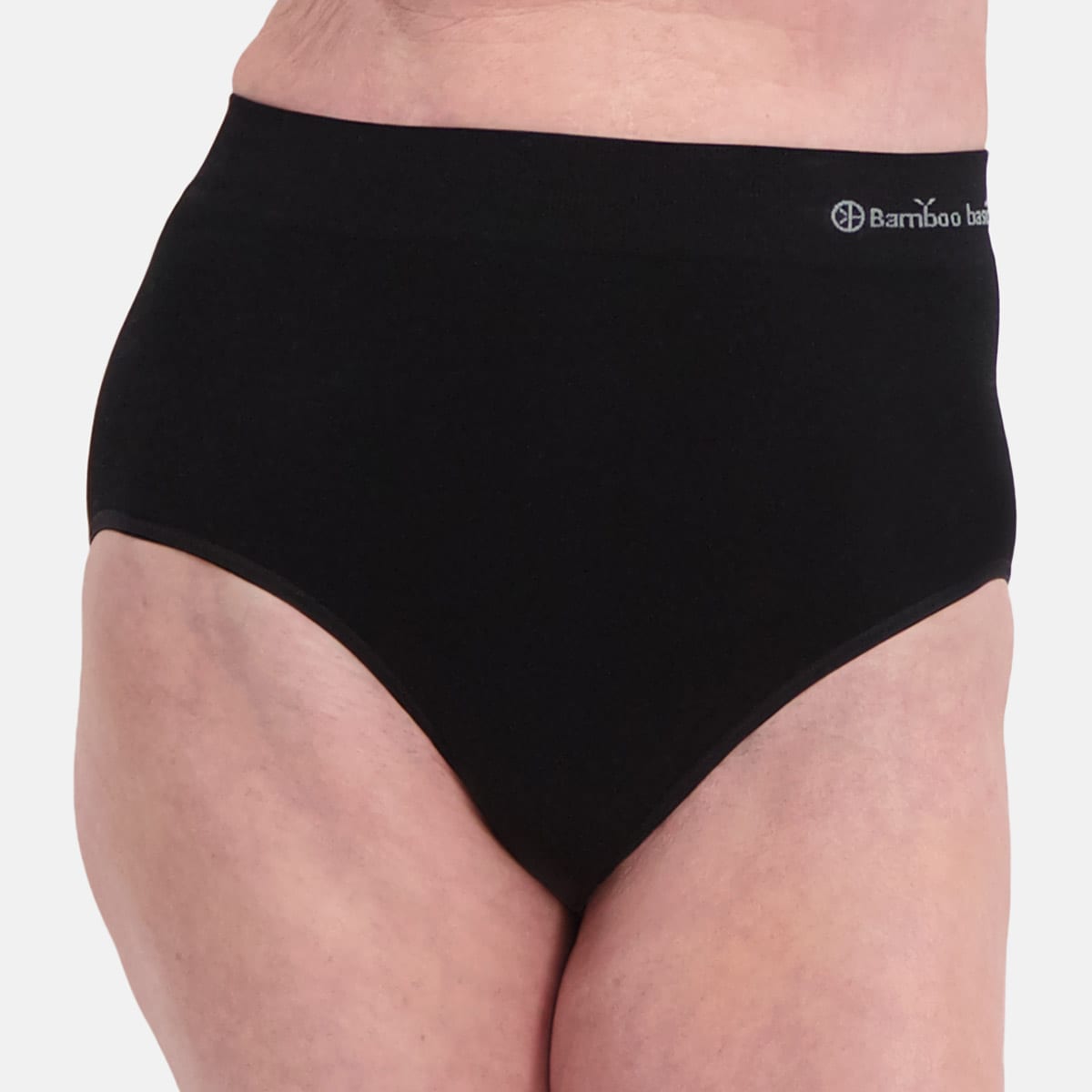 Bamboo Basics - Seamless Extra High Briefs Amy  - Zwart