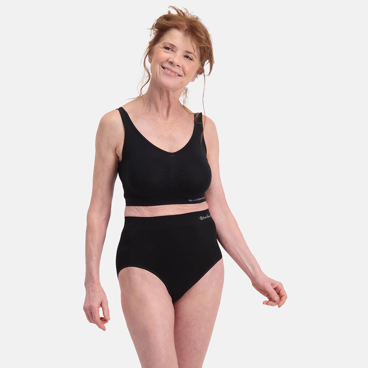 Bamboo Basics - Seamless Extra High Briefs Amy  - Zwart
