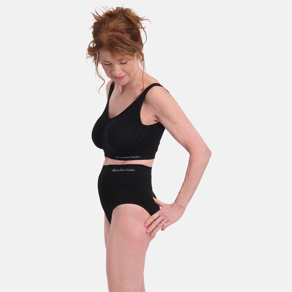 Bamboo Basics - Seamless Extra High Briefs Amy  - Zwart