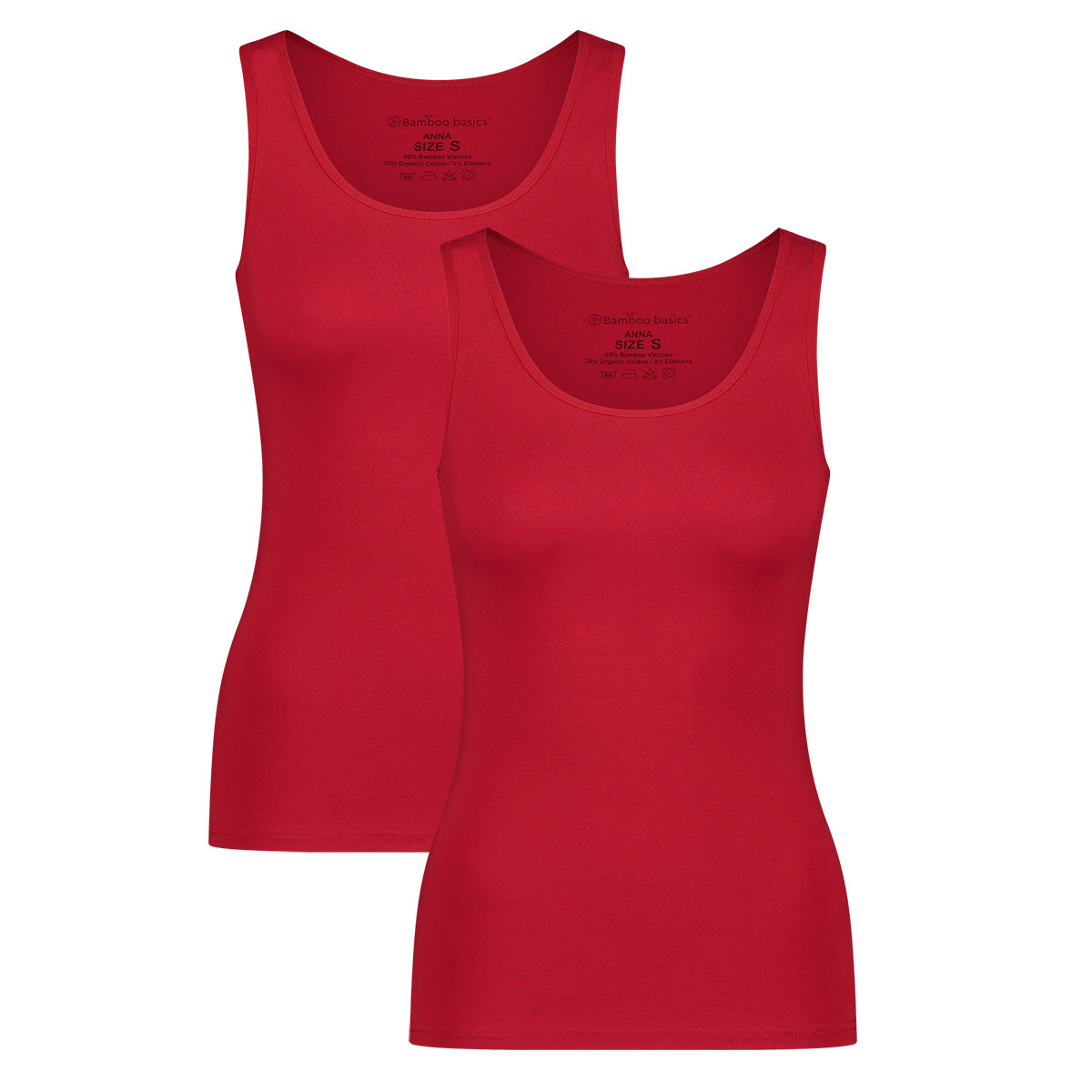Bamboo Basics Singlets Anna  - Rood - pack shot