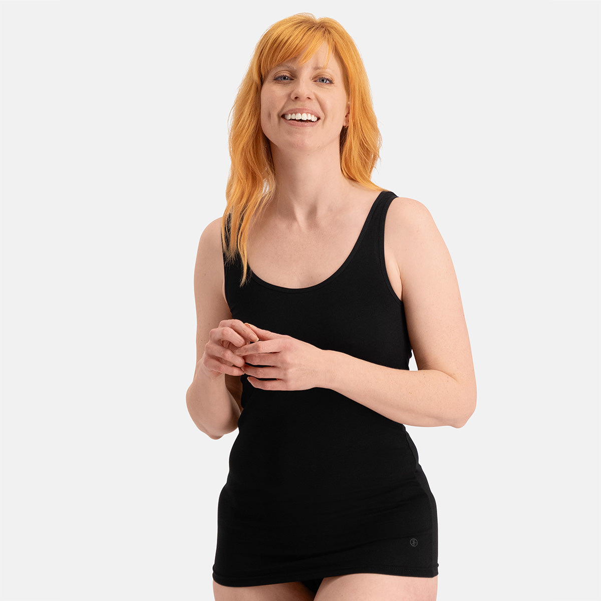 Bamboo Basics - Long Fit Singlets Anna  - Zwart