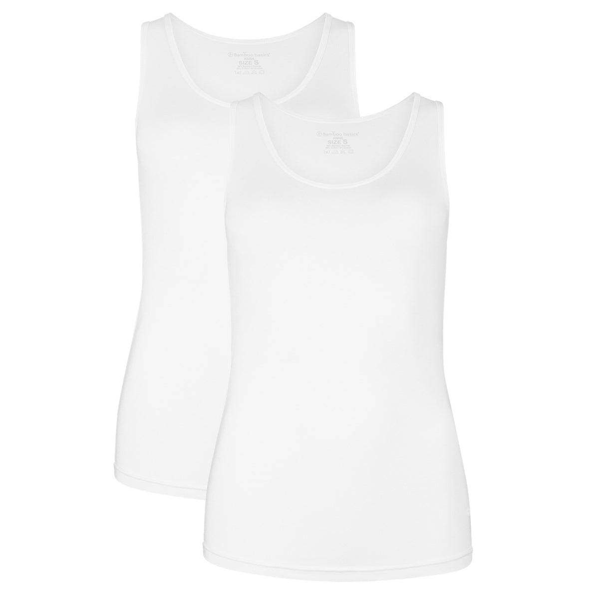 Bamboo Basics Long Fit Singlets Anna  - Wit - pack shot
