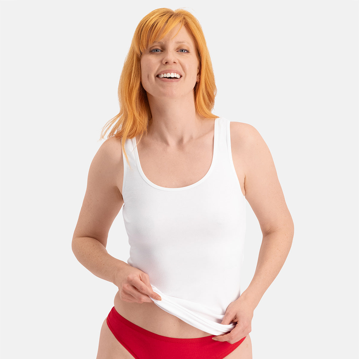Bamboo Basics - Long Fit Singlets Anna  - Wit