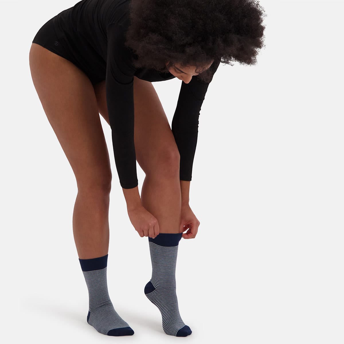 Bamboo Basics - Sokken Beau  - Navy gestreept