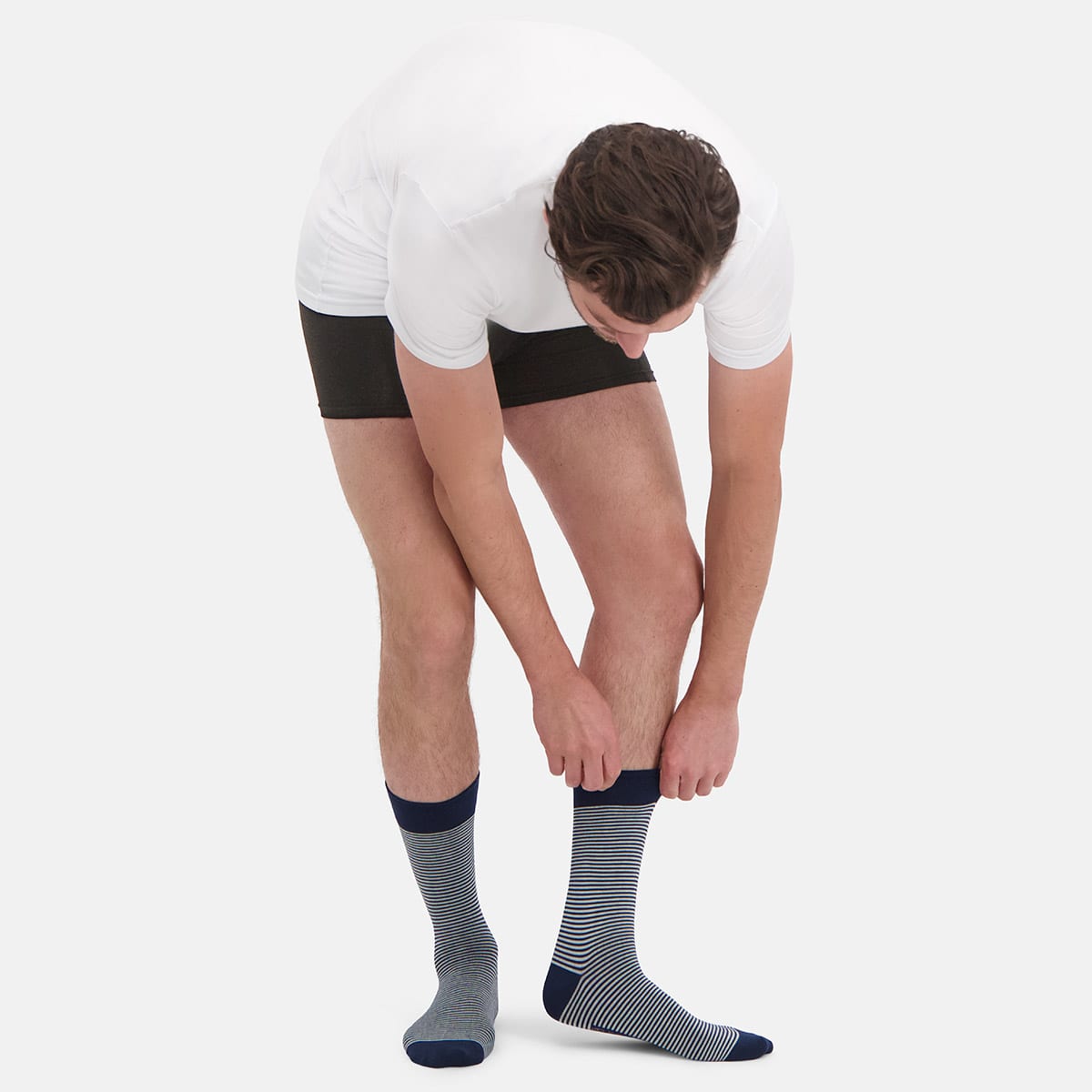 Bamboo Basics - Sokken Beau  - Navy en Navy Gestreept