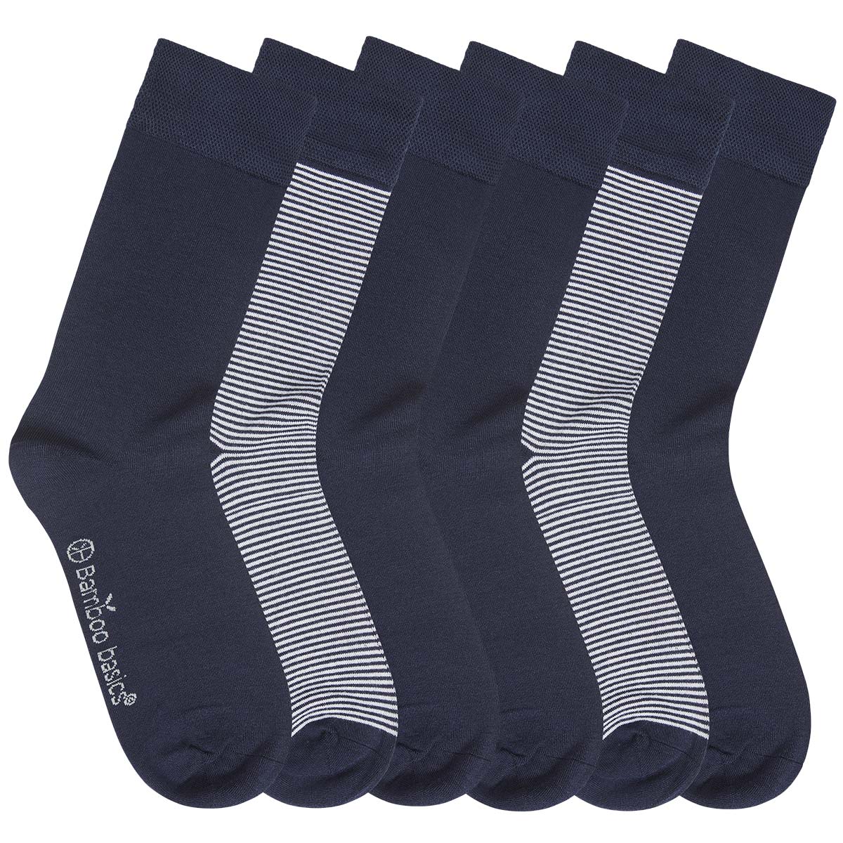 Bamboo Basics - Sokken Beau  - Navy en Navy Gestreept - pack shot