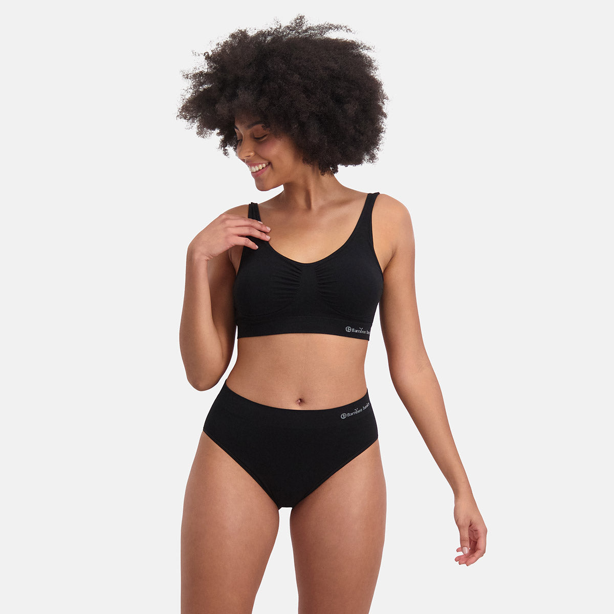 Bamboo Basics - Seamless Full Briefs Belle  - Zwart