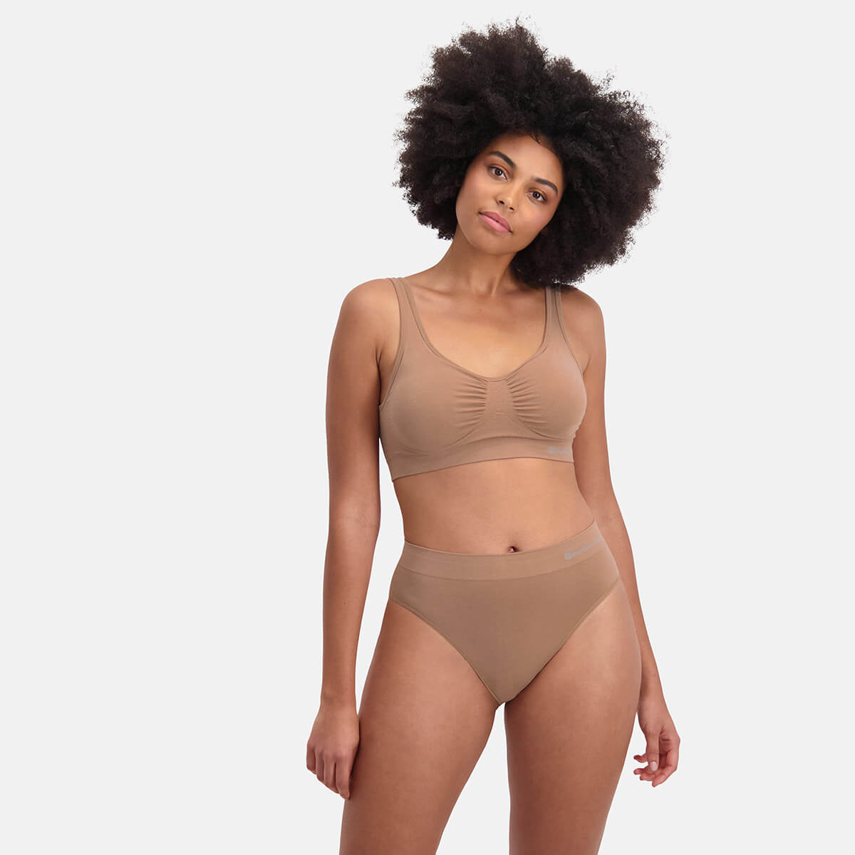 Bamboo Basics - Seamless Full Briefs Belle  - Tan