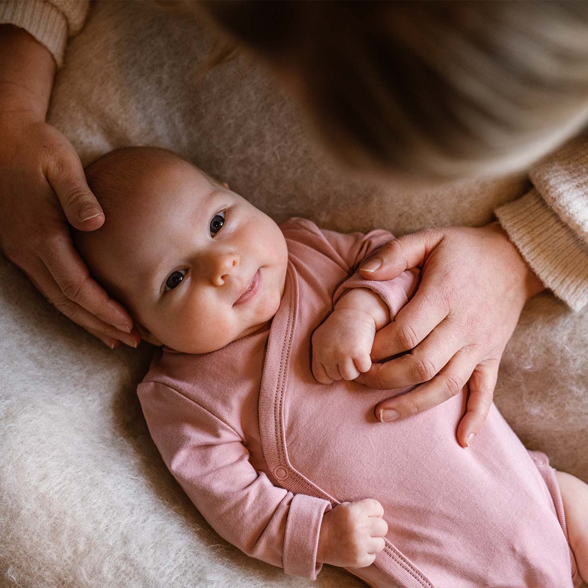 Bamboo Basics - Overslagromper lange mouw BOBBY  - Beige, Groen & Roze