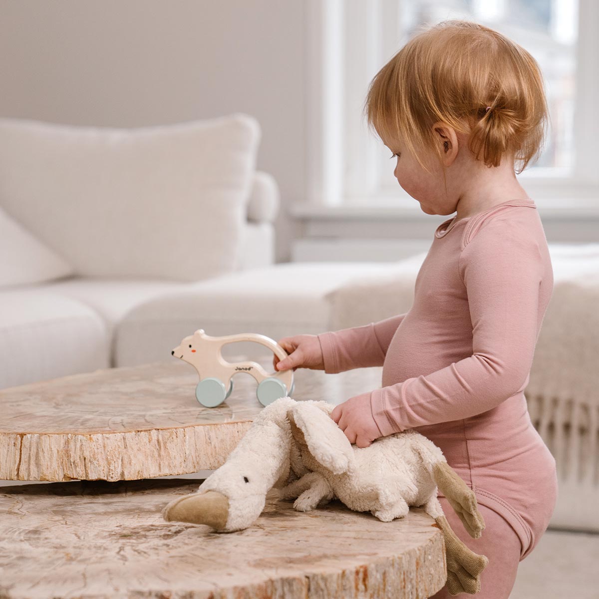Bamboo Basics - Romper BOBBY lange mouw  - Beige, Groen & Roze