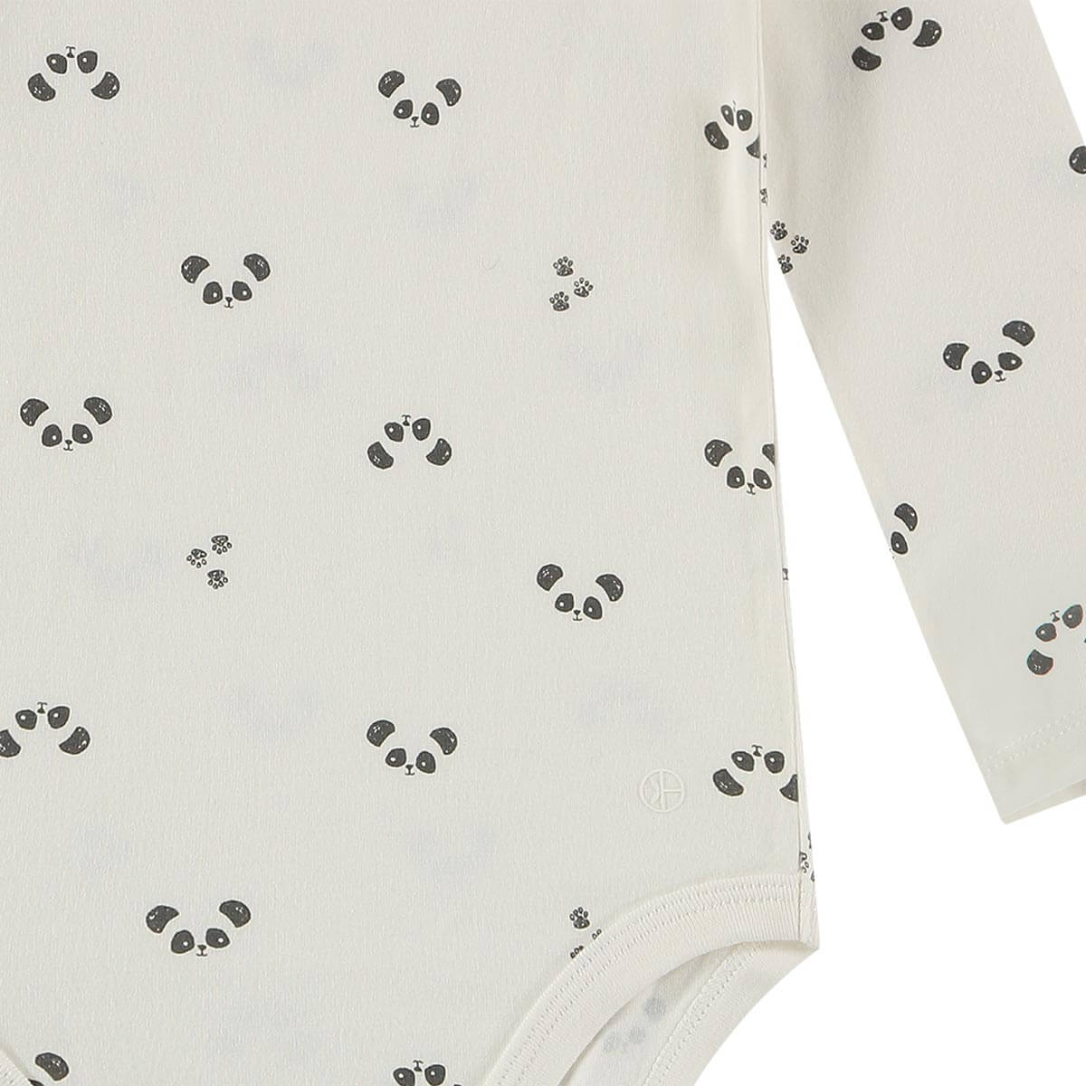 Bamboo Basics - Romper BOBBY lange mouw  - Off White, Off White & Print