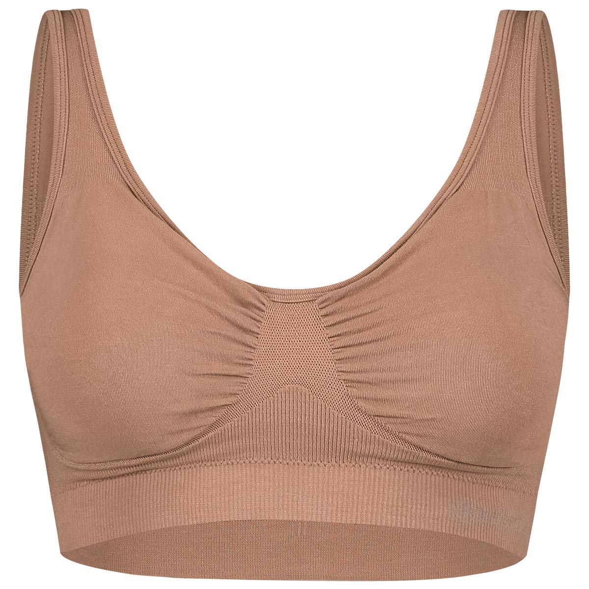 Bamboo Basics Seamless Padded Bra Fleur - Tan - pack shot