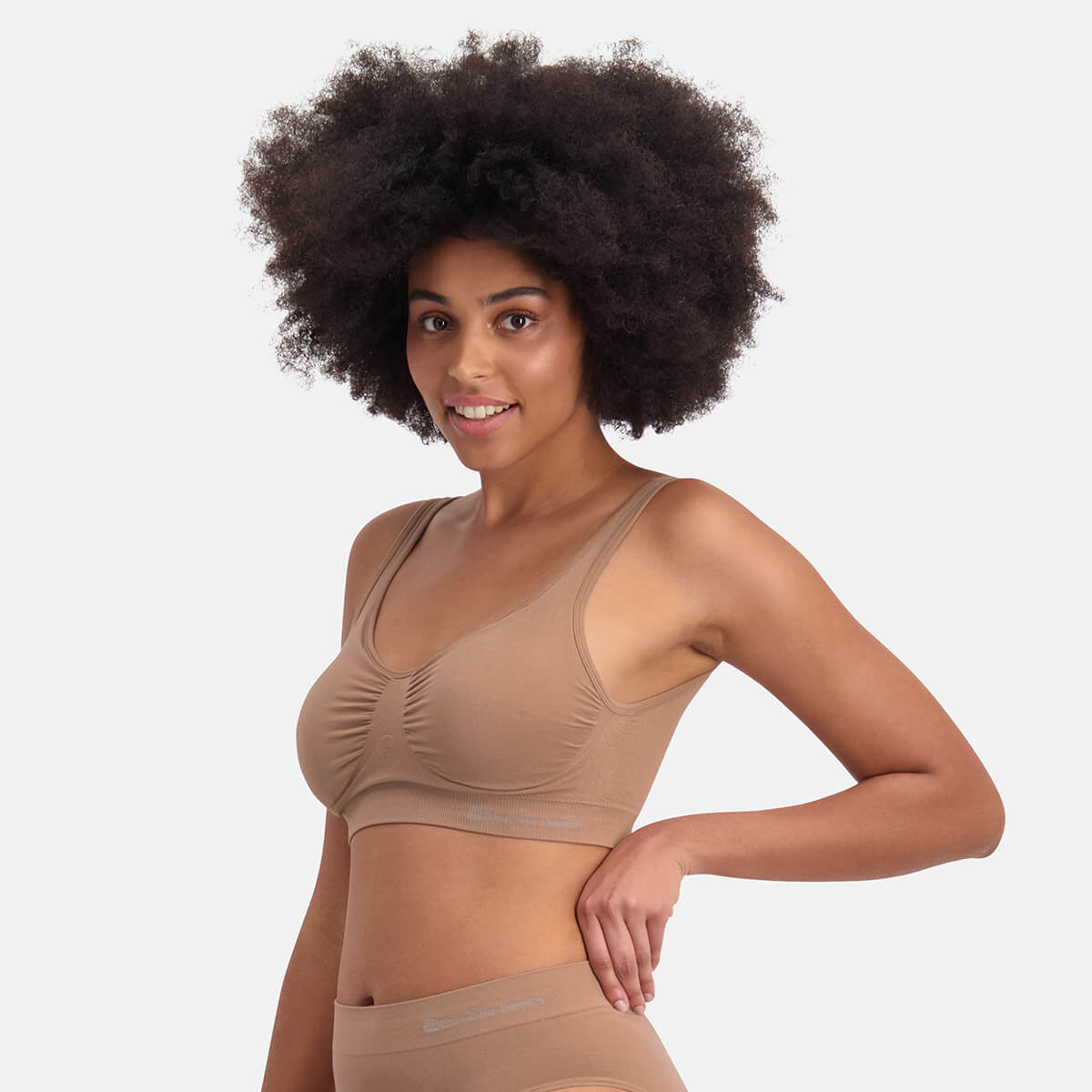 Bamboo Basics - Seamless Padded Bra Fleur - Tan