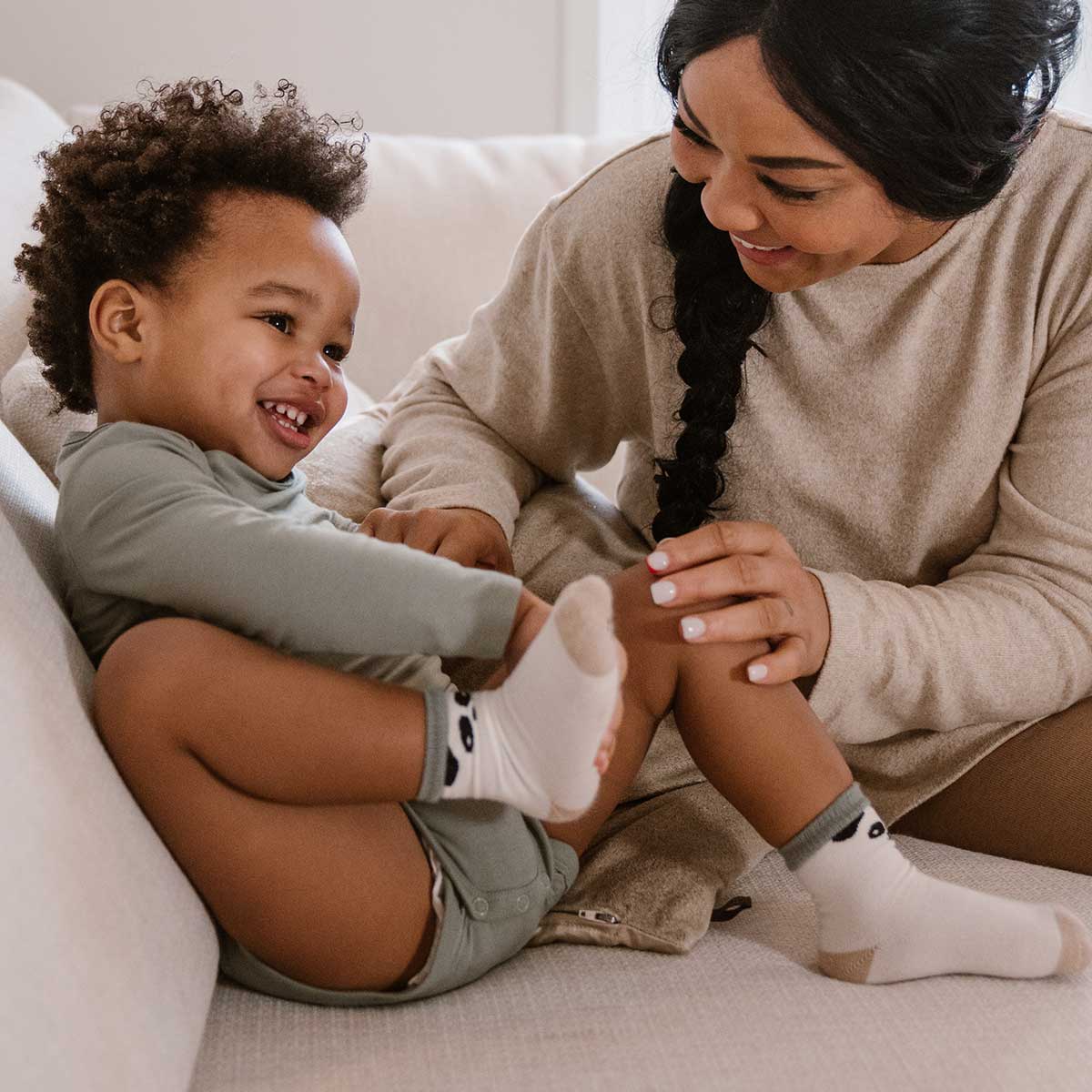 Bamboo Basics - Sokjes HARLEY  - 2x Off White Panda