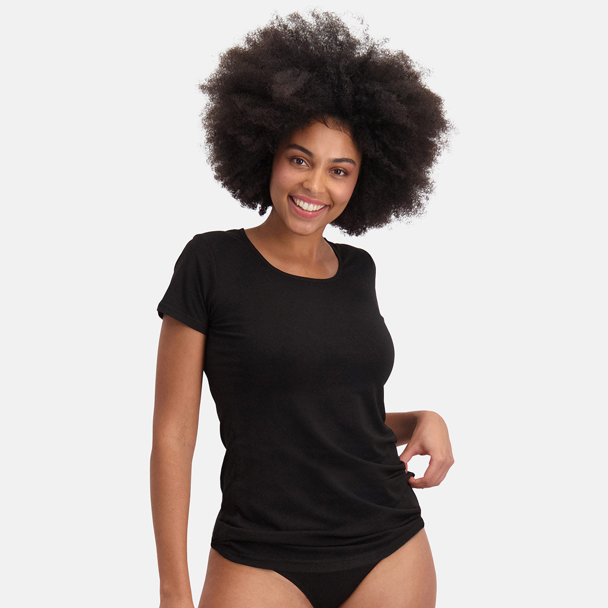 Bamboo Basics - Long Fit T-shirts Kate  - Zwart