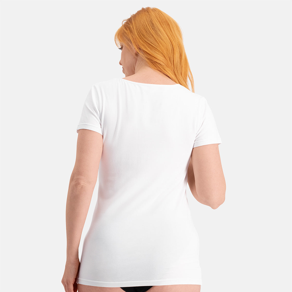 Bamboo Basics - Long Fit T-shirts Kate  - Wit