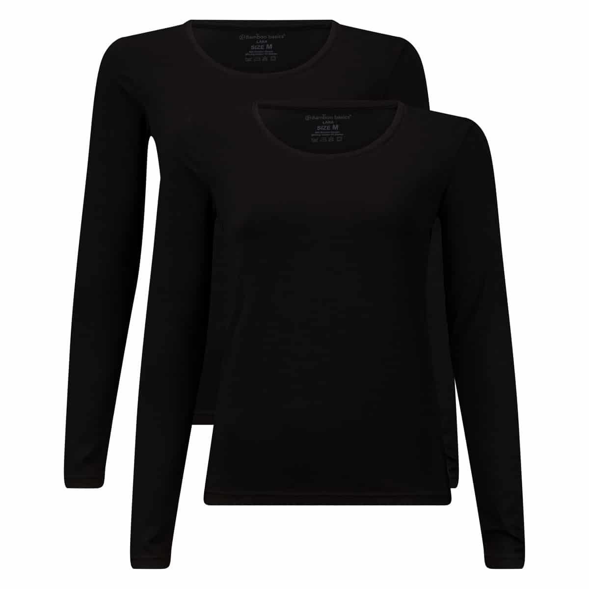 Bamboo Basics T-shirts lange mouw Lara  - Zwart - pack shot