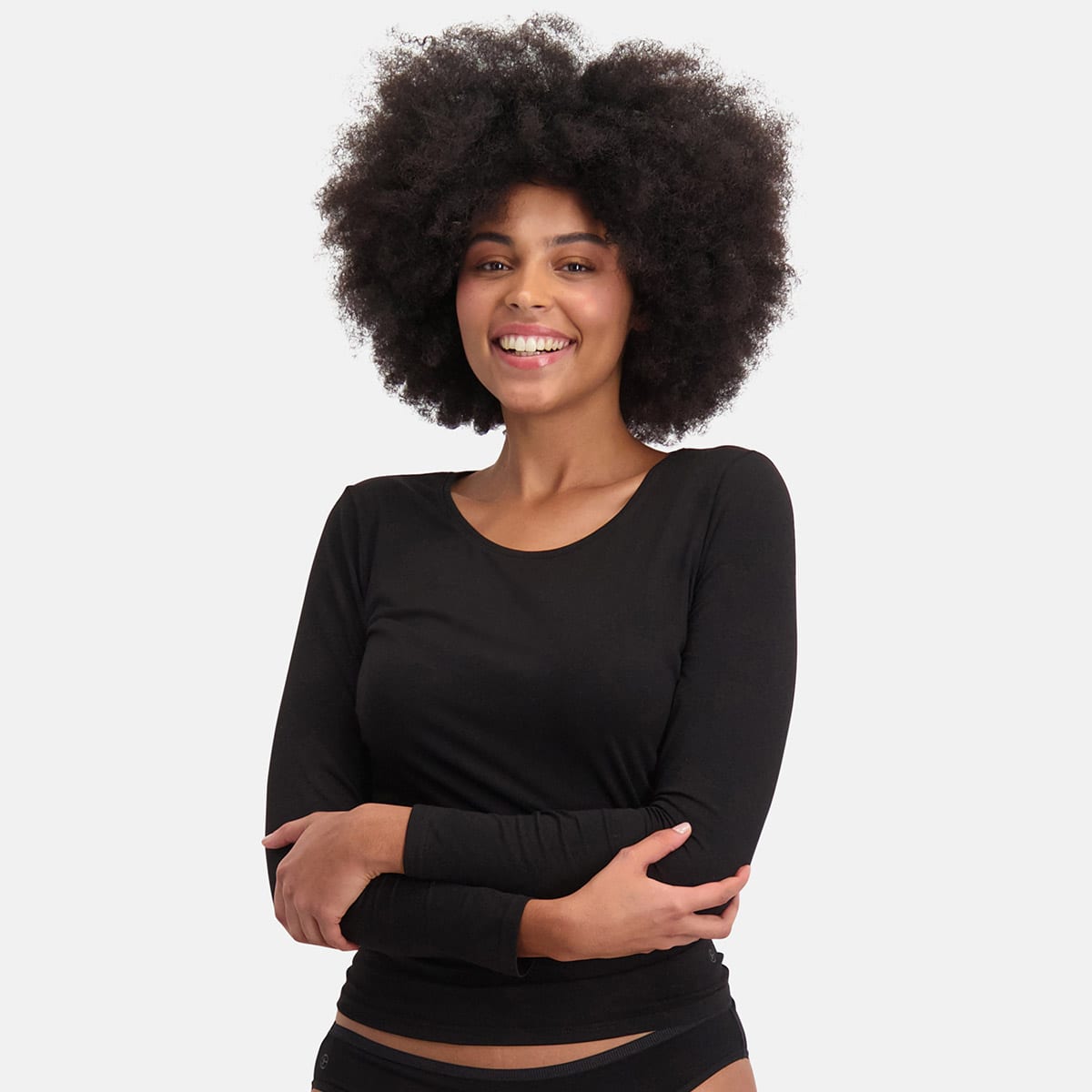 Bamboo Basics - T-shirts lange mouw Lara  - Zwart