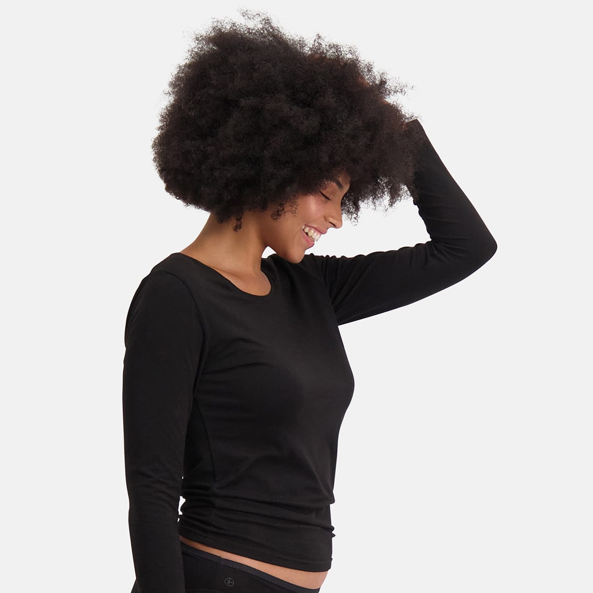Bamboo Basics - T-shirts lange mouw Lara  - Zwart