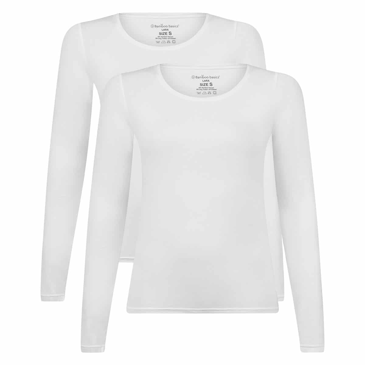 Bamboo Basics T-shirts lange mouw Lara  - Wit - pack shot