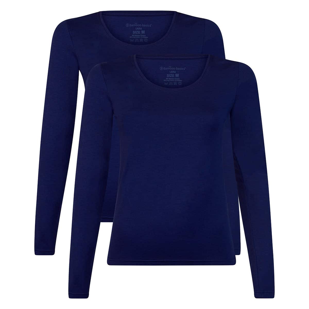 Bamboo Basics T-shirts lange mouw Lara  - Navy - pack shot