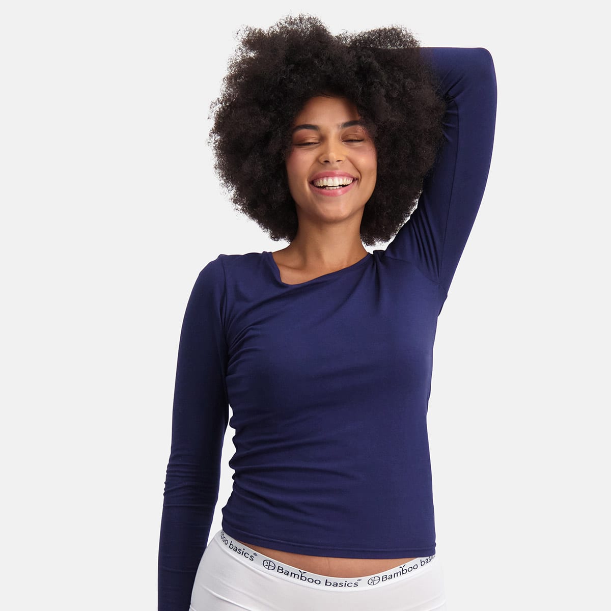 Bamboo Basics - T-shirts lange mouw Lara  - Navy