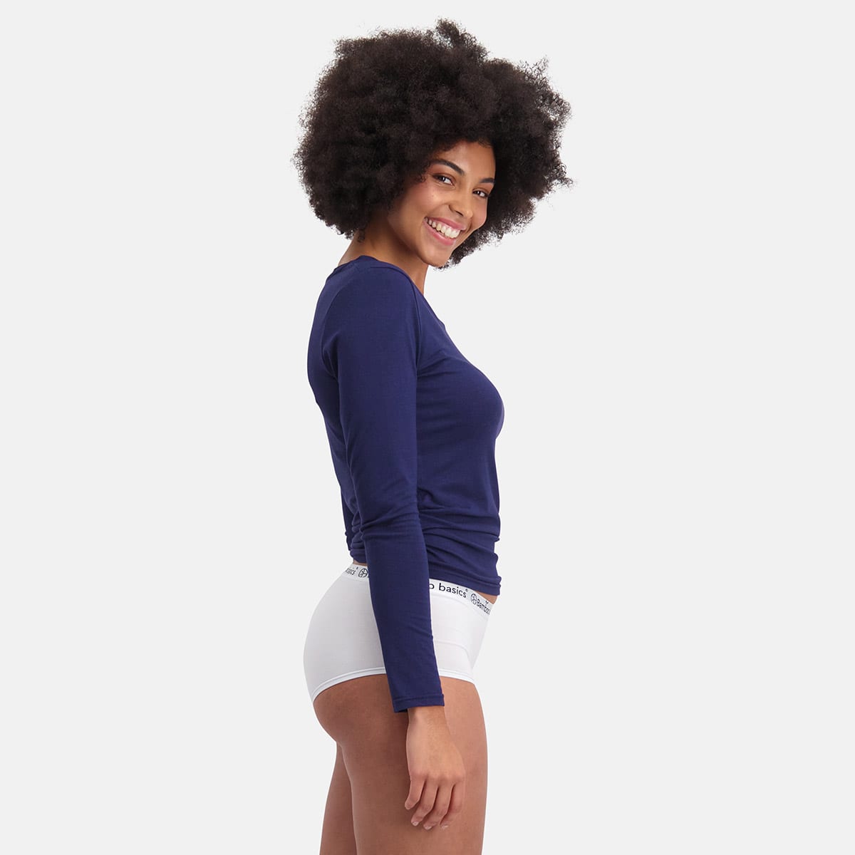 Bamboo Basics - T-shirts lange mouw Lara  - Navy