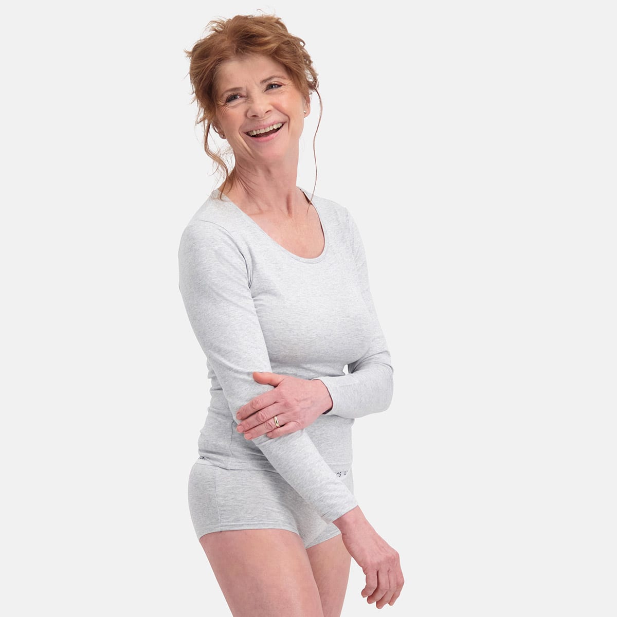 Bamboo Basics - T-shirts lange mouw Lara  - Light Grey Melange