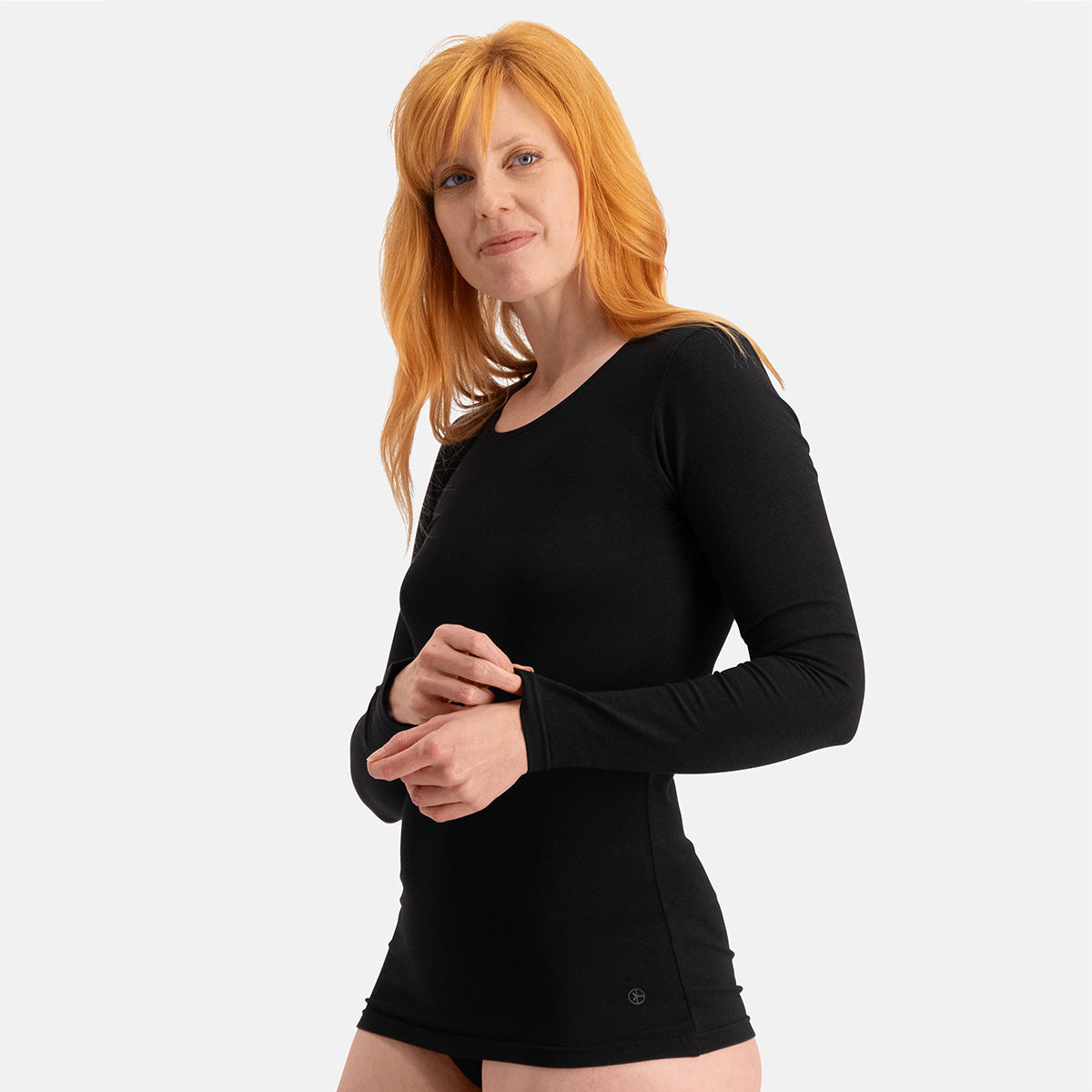 Bamboo Basics - Long Fit T-shirts lange mouw Lara  - Zwart