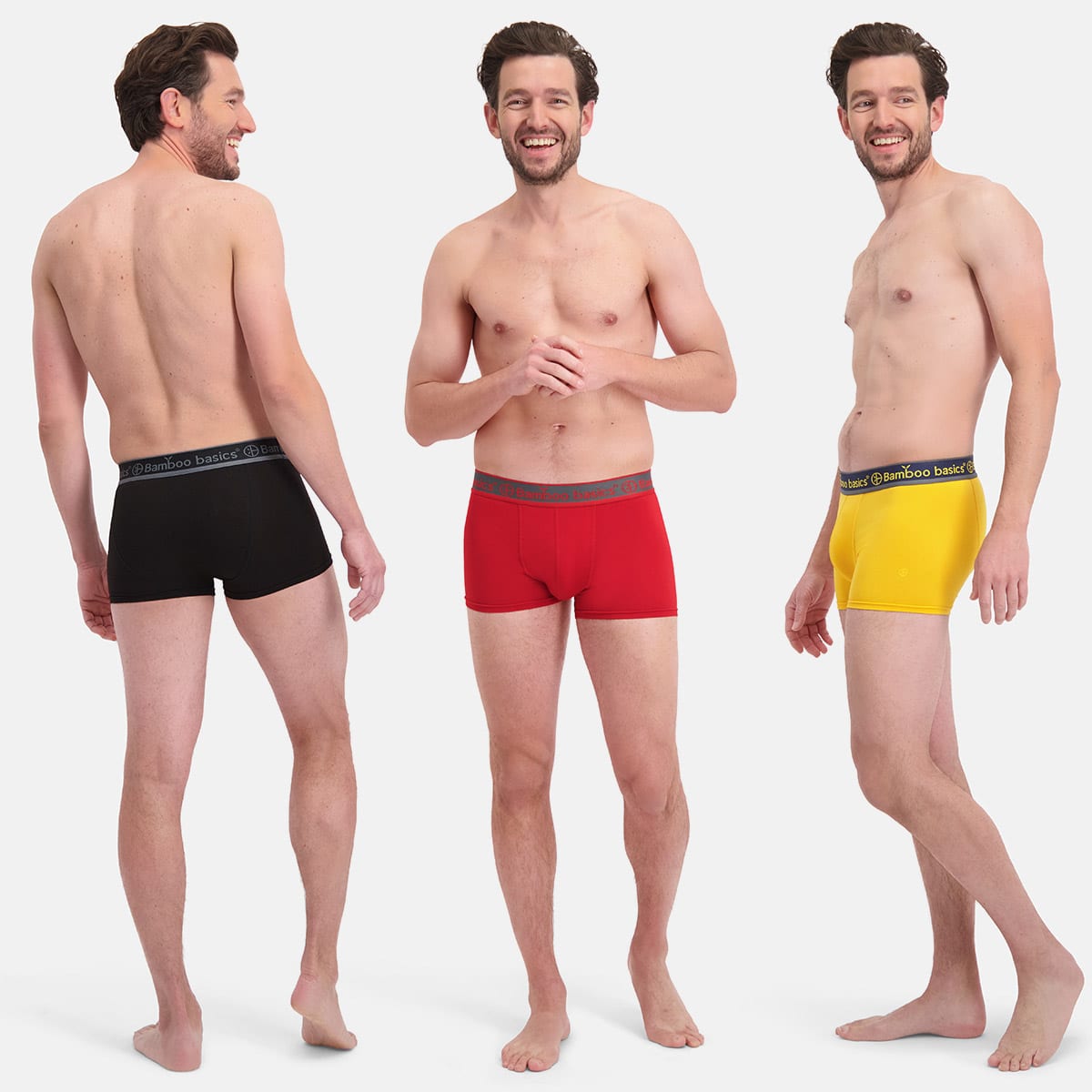 Bamboo Basics - Trunk Boxershorts Liam  - Rood, Zwart & Okergeel