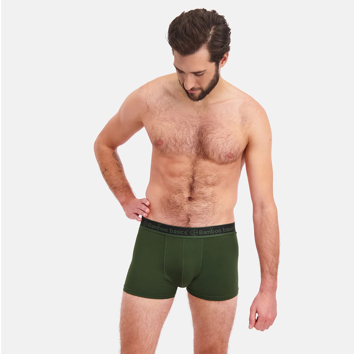 Bamboo Basics - Trunk Boxershorts Liam  - Zwart, Army & Grey Melange