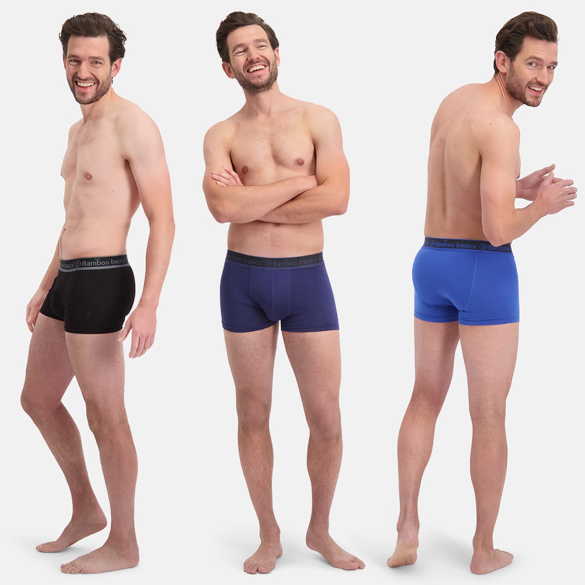 Bamboo Basics - Trunk Boxershorts Liam  - Zwart, Blauw & Navy