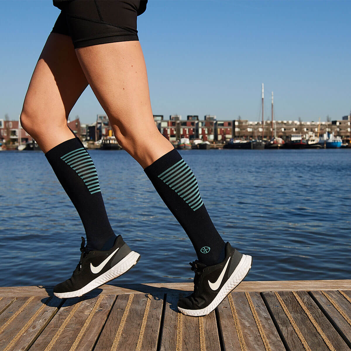 Bamboo Basics - Compressiesokken Max Sport - Blauw