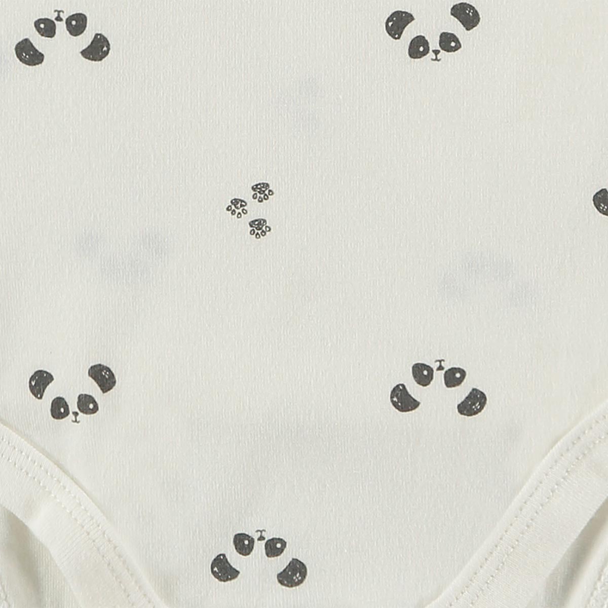 Bamboo Basics - Overslagromper korte mouw MIKKY  - Off White, Off White & Print