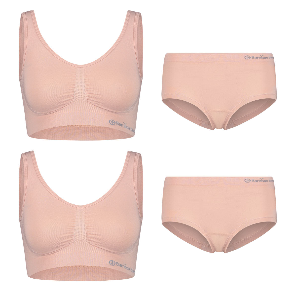 Voordeelbundel: Seamless Bra (2-pack) + Hipster (2-pack) – Roze
