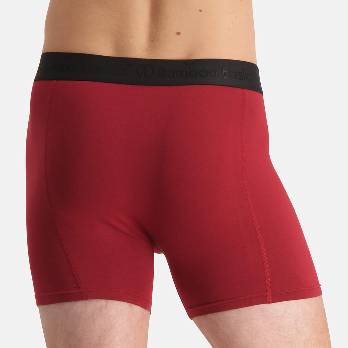 Bamboo Basics - Boxershorts Rick  - Bordeaux Rood, Zwart & Zwart