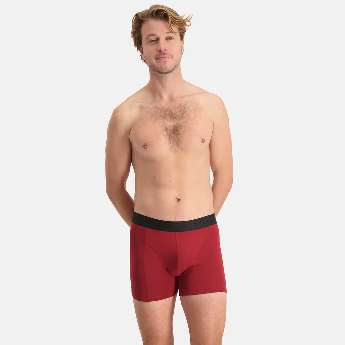 Bamboo Basics - Boxershorts Rick  - Bordeaux Rood, Zwart & Zwart