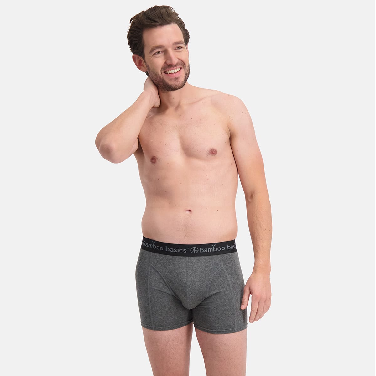 Bamboo Basics - Boxershorts Rico  -  Blauw, Grijs & Rood