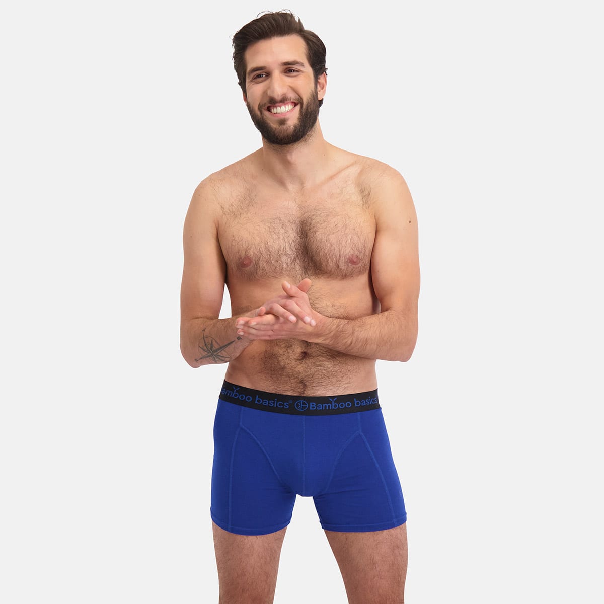 Bamboo Basics - Boxershorts Rico  - Jeans Melange, Blauw & Zwart