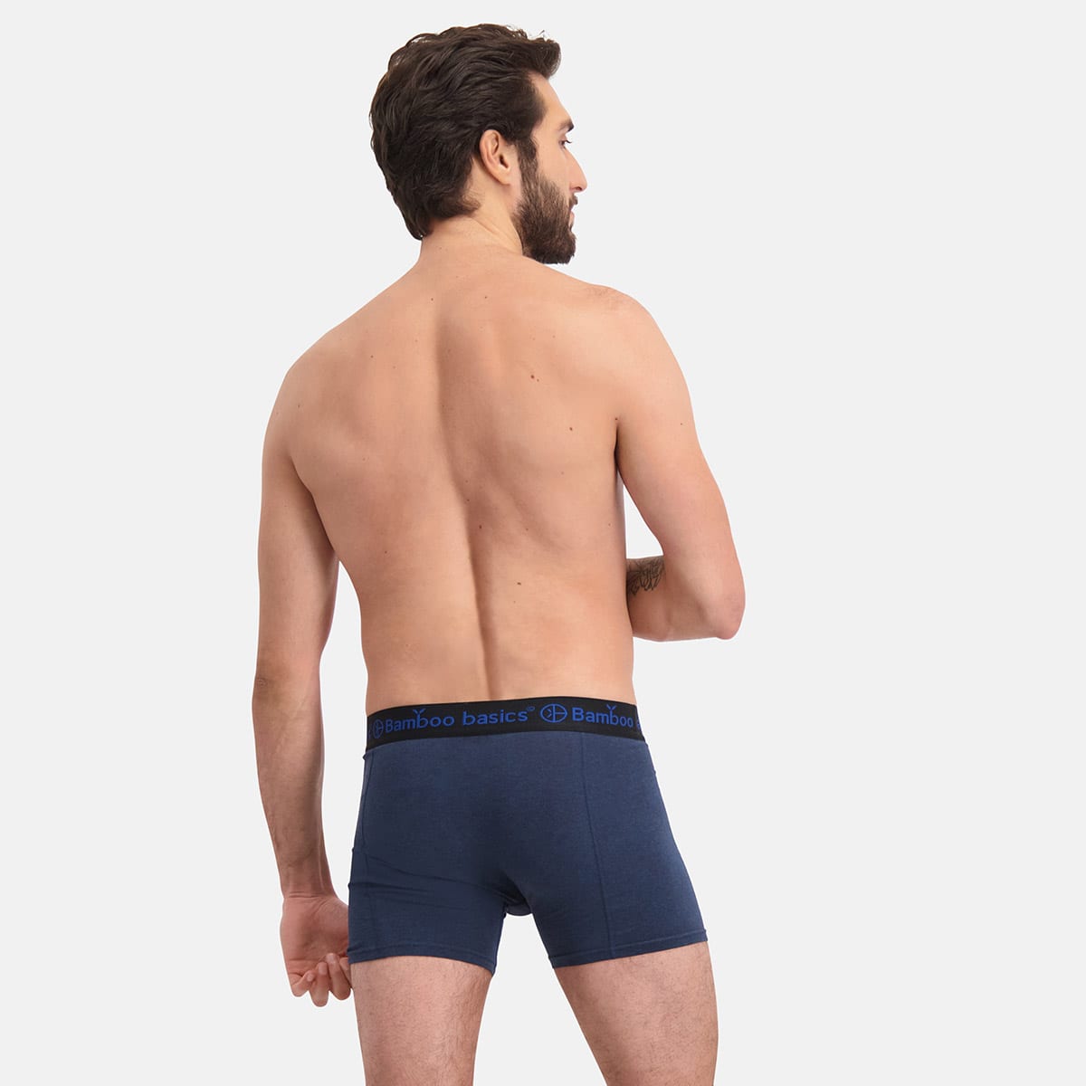Bamboo Basics - Boxershorts Rico  - Jeans Melange, Blauw & Zwart