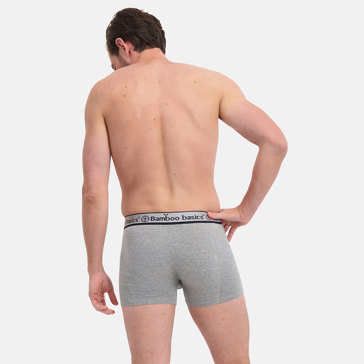 Bamboo Basics - Boxershorts Rico - Grey Melange, Okergeel & Zwart