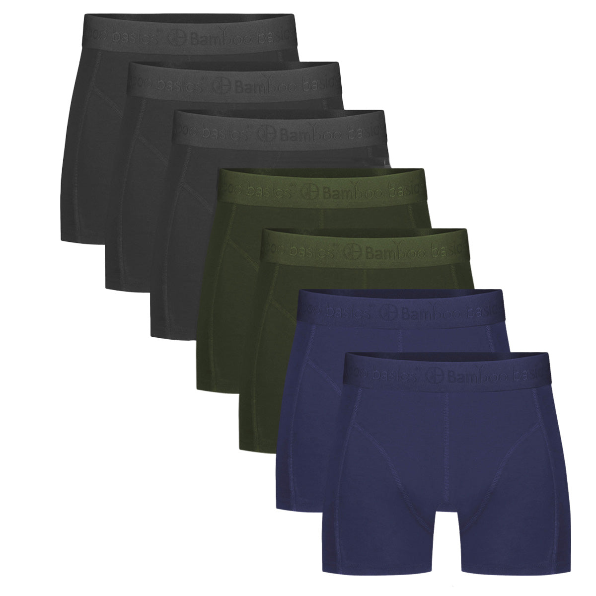 Boxershorts Rico (7-pack) - Navy, Army & Zwart Ton Sur Ton