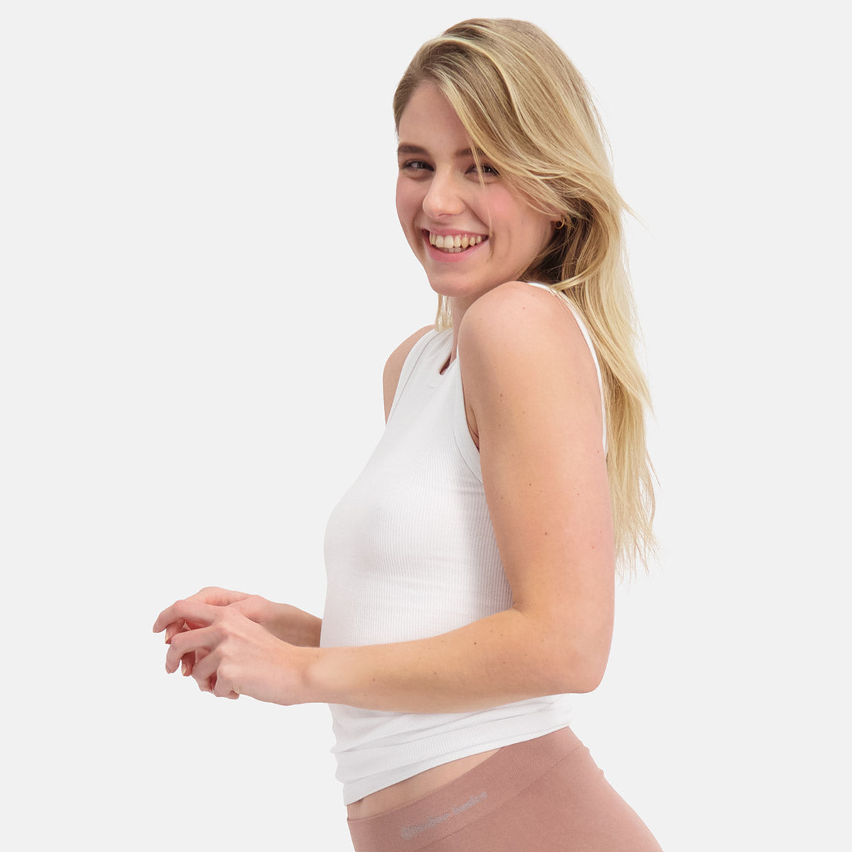 Bamboo Basics - Seamless Rib Tank Tops River - Wit