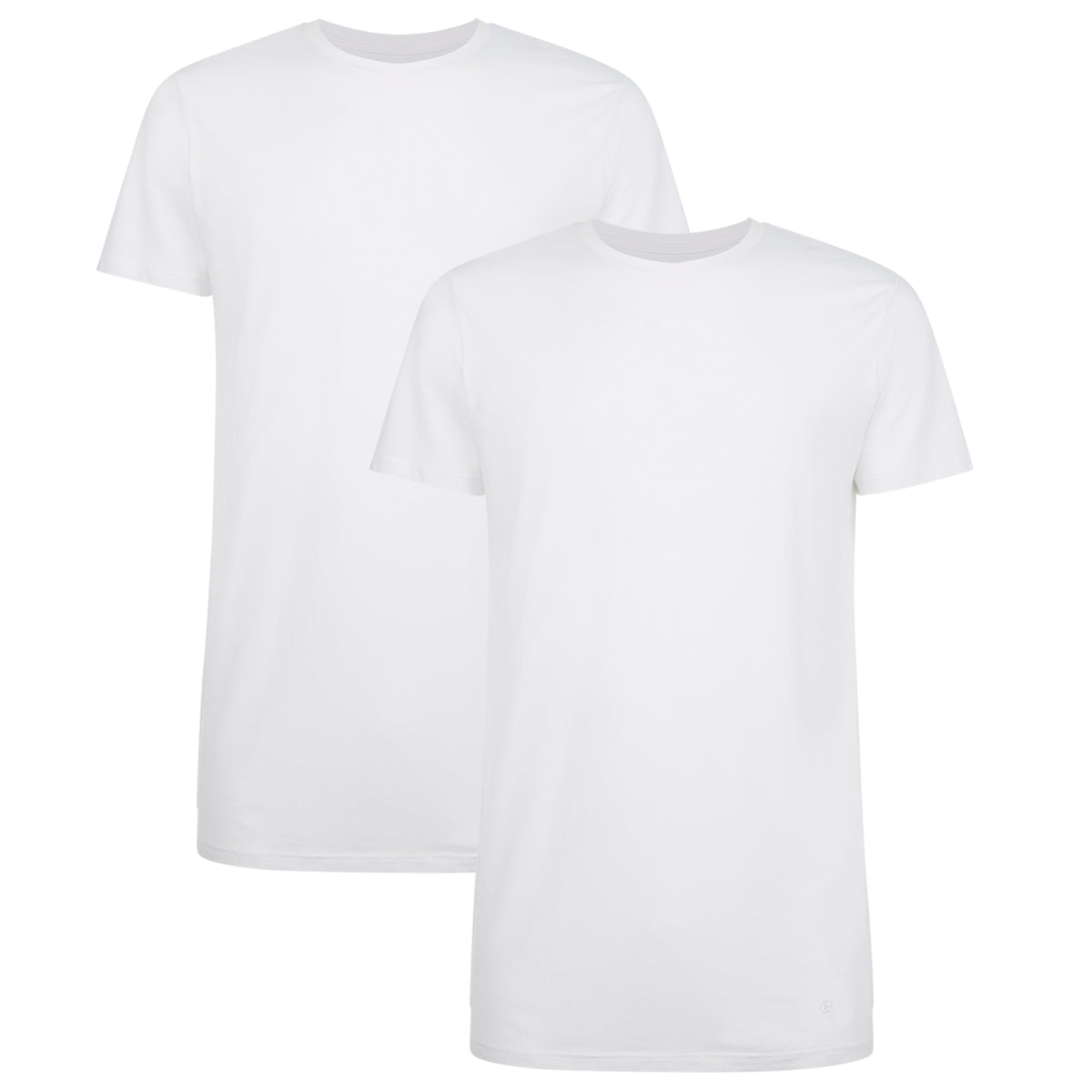 Bamboo Basics Long Fit T-Shirts Ruben ronde hals  - Wit - pack shot