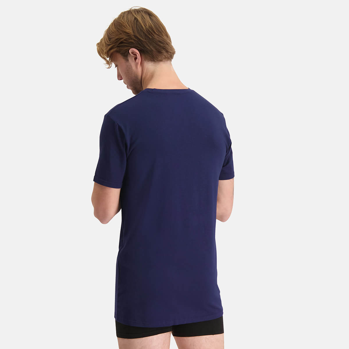 Bamboo Basics - Long Fit T-Shirts Ruben ronde hals  - Navy