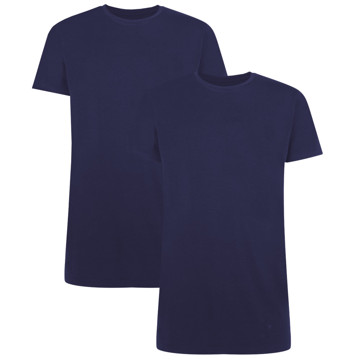 Bamboo Basics Long Fit T-Shirts Ruben ronde hals  - Navy - pack shot