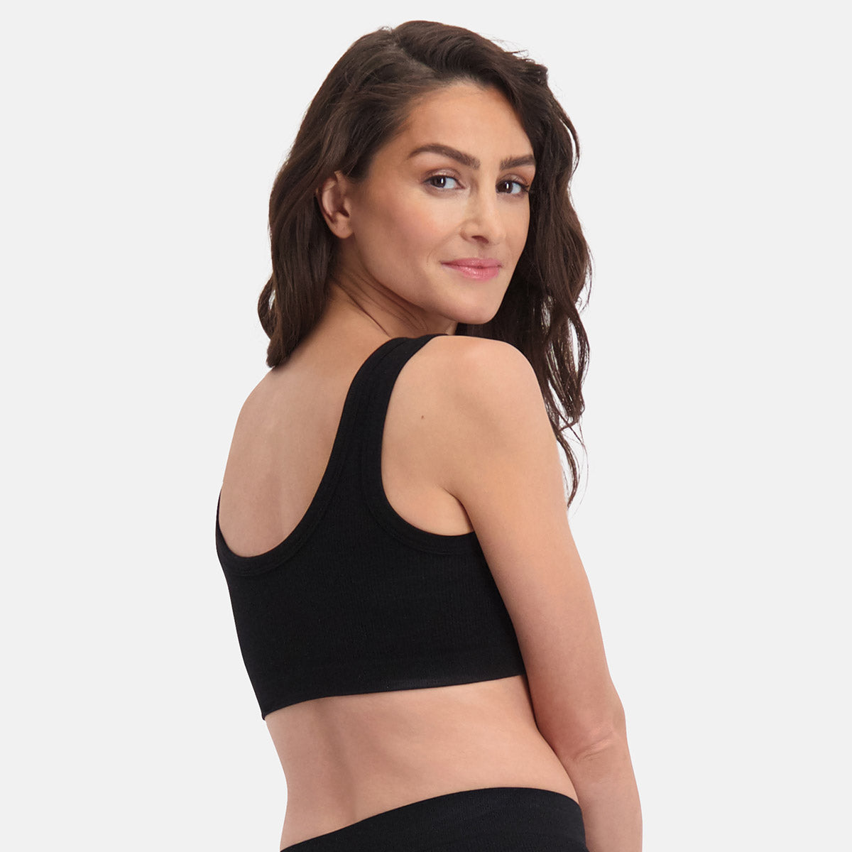 Bamboo Basics - Seamless Rib Bra Ruby  - Zwart