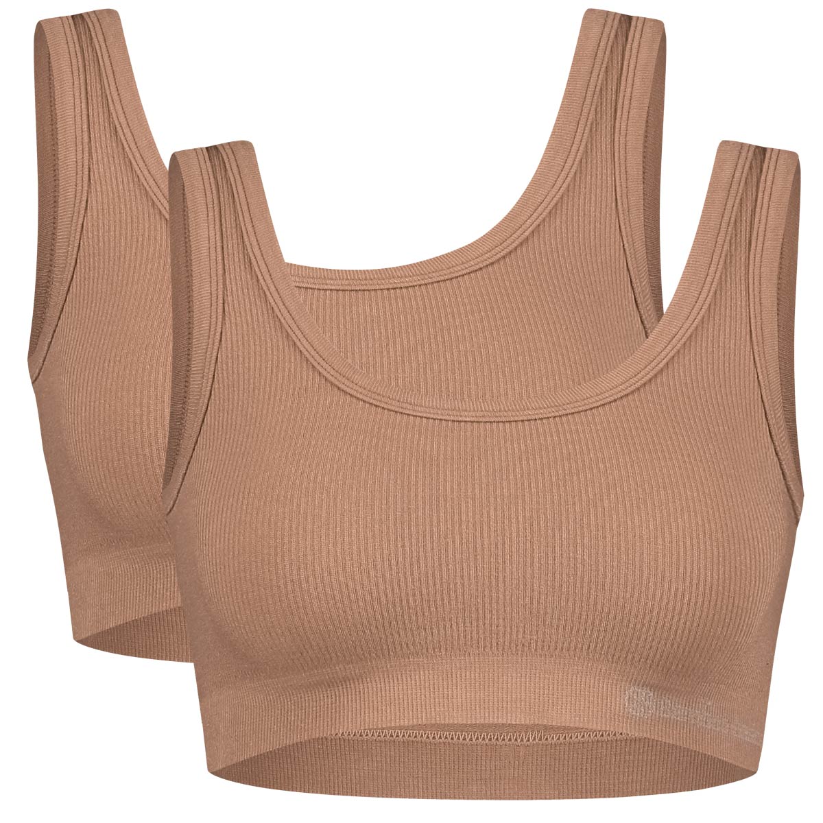 Bamboo Basics Seamless Rib Bra Ruby  - Tan - pack shot