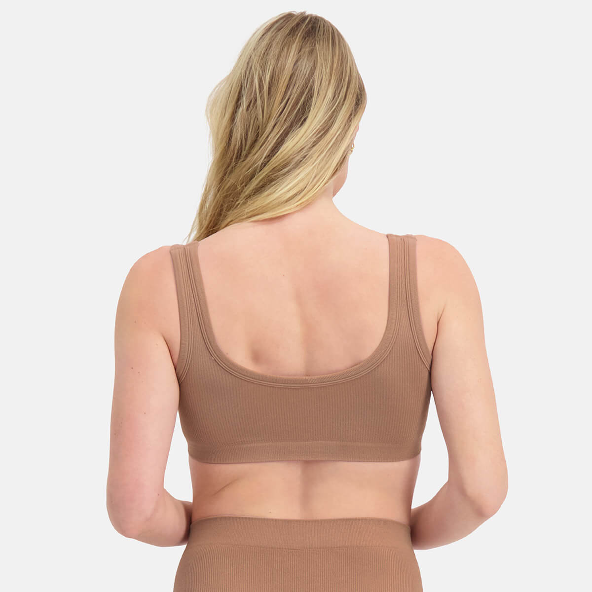 Bamboo Basics - Seamless Rib Bra Ruby  - Tan
