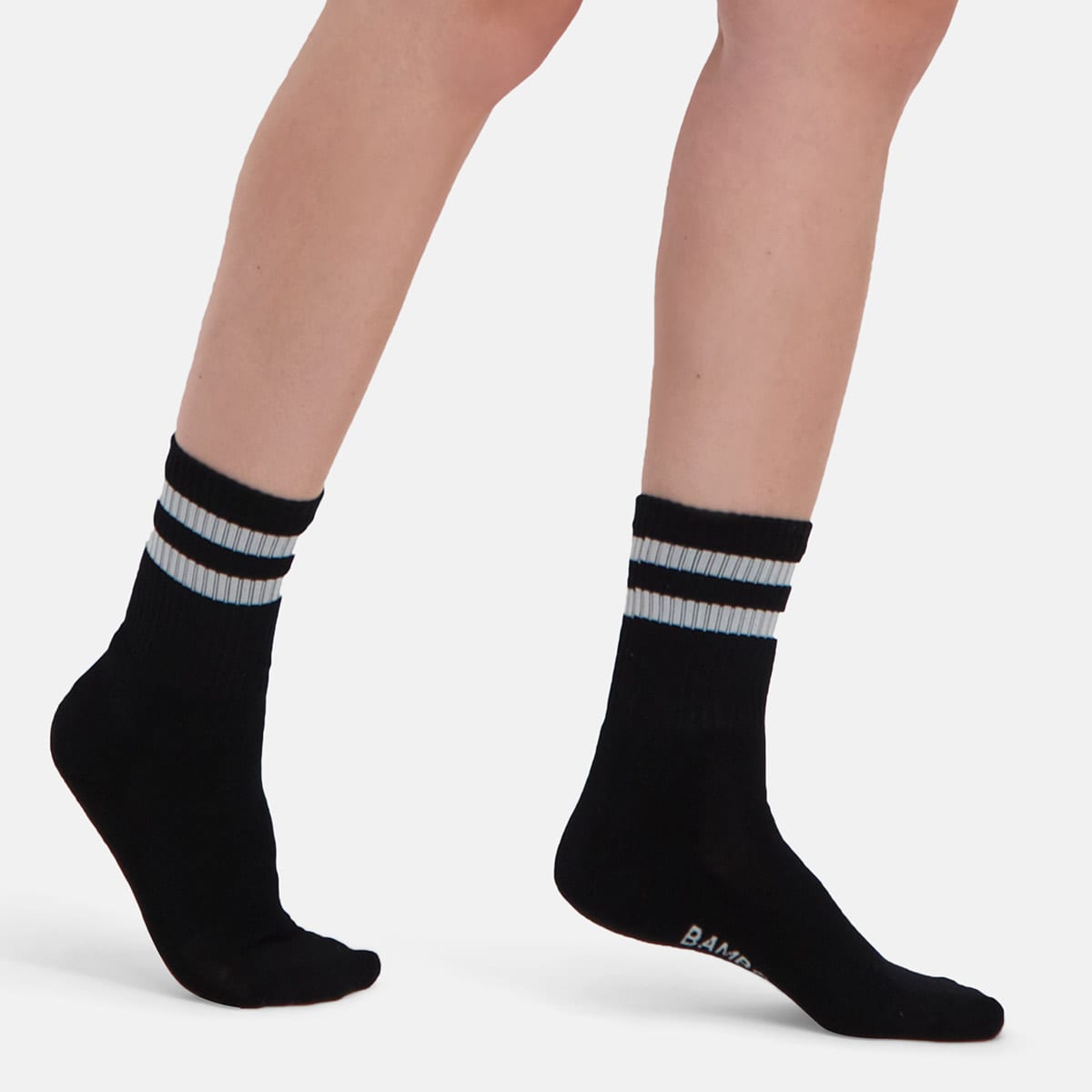 Bamboo Basics - Outdoor sokken Senna  - Zwart met Witte Banden
